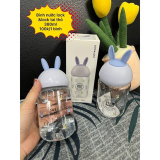 Bình nước trẻ em hình tai thỏ lock&lock sweet rabbit 380ml