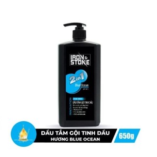 Dầu tắm gội tinh dầu 2in1 iron & stone innovation hương blue ocean 650ml