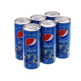 Lốc 6 lon nước ngọt Pepsi Cola Sleek