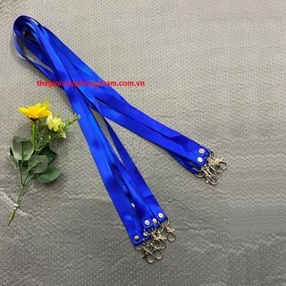 Combo 5 Dây đeo thẻ lụa 2 móc sắt bản rộng 1.5cm (Dây đeo thẻ lụa 2 đầu móc)