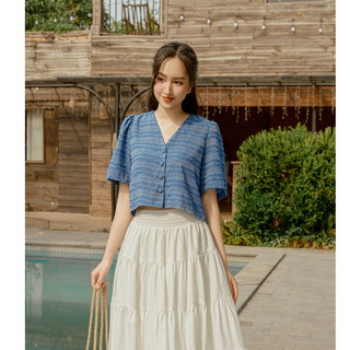 Olv - áo tina button top
