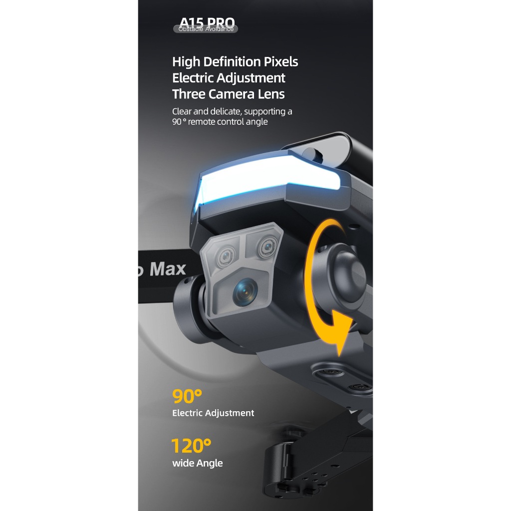 Flycam A15Pro UAV camera kép góc rộng 4K hỗ trợ truyền tín hiệu WiFi 5G, máy bay không người lái có thể tự do chuyển đổ | BigBuy360 - bigbuy360.vn