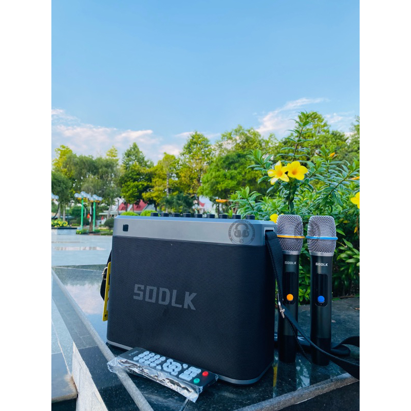 Loa SODLK S1314 công suất 200w - loa công nghệ karaoke - 2 micro - pin 24000mah | loa siêu trầm