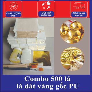 Combo 500 lá dát vàng gốc pu đầy đủ phụ kiện kèm theo dát lên mọi chất liệu