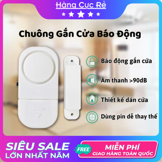 Thiết bị gắn cửa chống trộm không dây có chuông báo động, chuông cảm biến gắn cửa chính, cửa sổ - Shop Hàng Cực Rẻ