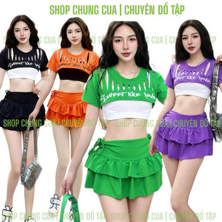 Chân váy nữ, chân váy xòe ngắn xếp ly nhiều màu sắc, đi tập gym, aerobic, suffdance, dân vũ