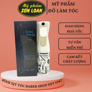 Bình xịt tóc phun sương trắng đen bền đẹp cho salon , Bình xịt Baber Shop EST1987