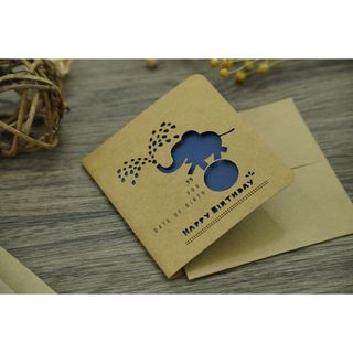 Thiệp sinh nhật khắc laser giấy Kraft