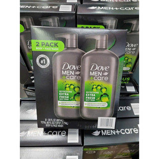 Set sữa tắm rửa mặt Dove men care extra fresh 2chai 946ml