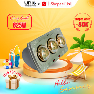 Đèn Sưởi Nhà Tắm 2 Bóng,3 Bóng CHEFMAN Công Suất 825W, Bóng Đèn Halogen Chịu Nhiệt Tốt, Tiết Kiệm Điện, An Toàn METIS