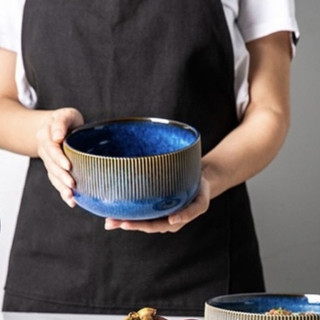(SẴN) Bát tô mì sứ 15cm men xanh hỏa biến SEA - Tô mì sứ cao cấp phong cách Bắc Âu