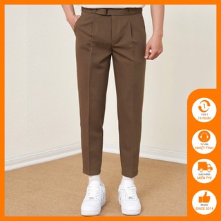 Quần âu nam ống côn Độc menswear có đai quần điều chỉnh bụng co giãn form regular dài trên mắt cá chân - QV144