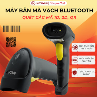 Máy quét mã vạch không dây cao cấp KAW, kết nối Bluetooth điện thoại Quét mã vạch 1D 2D, quét QR