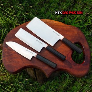 Bộ dao bếp HTX DAO PHÚC SEN CB89 đa năng không rỉ cao cấp 3 món
