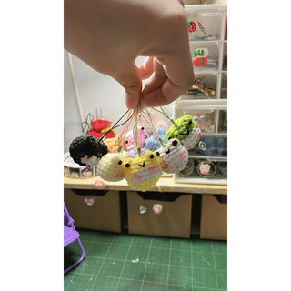 Móc khóa ếch ú mini len handmade siu iu
