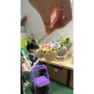 Móc khóa ếch ú mini len handmade siu iu