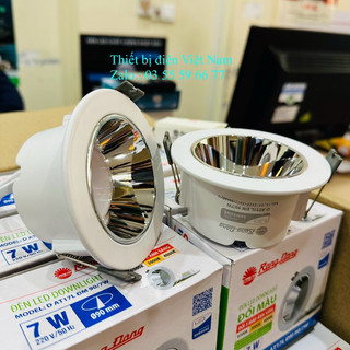 Đèn led downlight âm trần đổi màu 7w, 9w, 12w rạng đông at17 đm