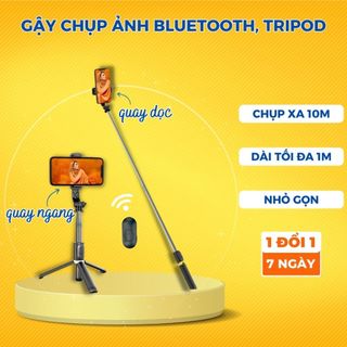 Gậy chụp ảnh 3 chân tự sướng chụp hình selfie kèm nút bluetooth kiêm tripod