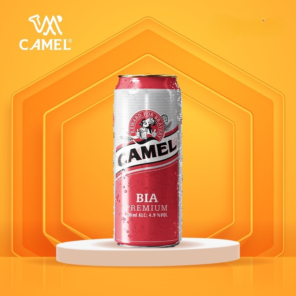 (Lon Khổng Lồ) Thùng 24 Lon Bia Camel Premium (4.9% - 500ml/lon) Chính Hãng