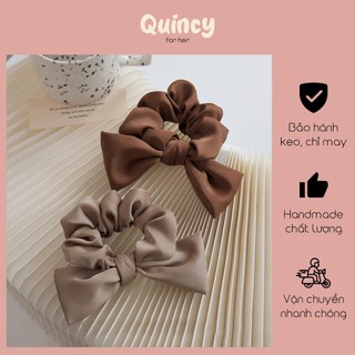 Dây cột buộc tóc đính nơ lụa satin sang trọng quý phái