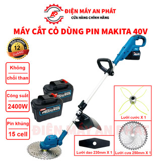 Máy cắt cỏ pin cầm tay công nghiệp mini KHÔNG CHỔI THAN MKT 40V pin 15cell 10 inch bảo hành 12 tháng