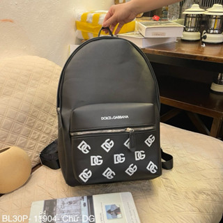 Balo đi học nam nữ Đôn Chề vải dù đen mịn in chữ logo monogram khoá đồng 2 ngăn size 40 cao cấp BL30P