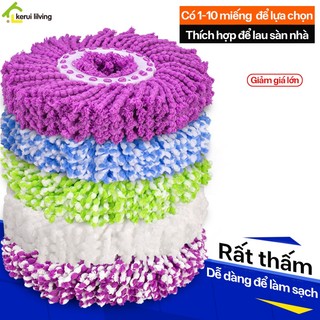 Miếng lau nhà 360 độ BUNA dễ lắp ráp, thay thế cho các loại cây lau nhà tiện dụng, thấm hút tốt làm sạch mọi bề mặt sàn