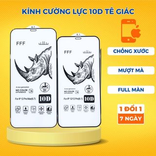 Kính cường lực điện thoại full màn 10D tê giác 6 đến 13 Pro max