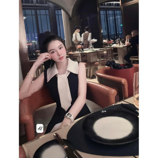 Váy Sát Nách Phối Cà Vạt