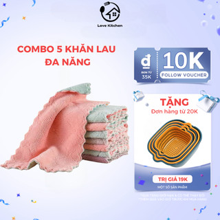 Khăn Lau Đa Năng 2 Mặt Siêu Thấm Hút Lau Bếp, Bát Đĩa - Gia dụng thông minh Love Kitchen