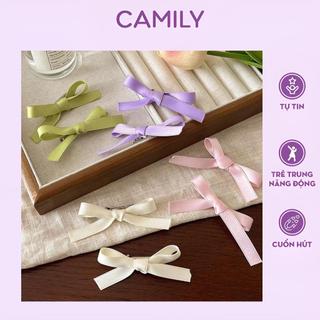 Set 2 kẹp tóc Camily kẹp tóc nơ nhiều màu xinh xắn dễ thương KT16