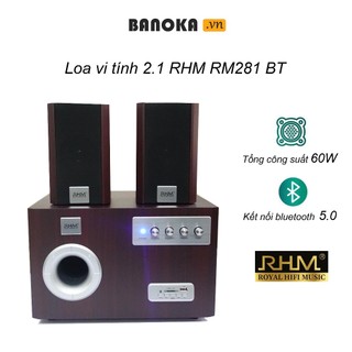 Loa vi tính 2.1 chuyên nghiệp rhm rm281 bt vỏ gỗ cao cấp, công suất tổng 60w