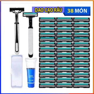 Dao cạo râu 36 lưỡi kép Tặng kèm tuyp kem tạo bọt tổng 38 món