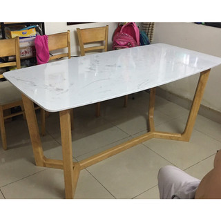 Bàn ăn chân concorde mặt đá