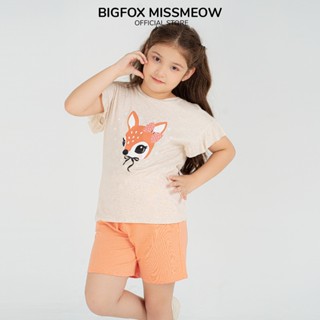  Bộ quần áo bé gái Bigfox Miss Meow size đại mùa hè áo thun cộc tay cỡ 3,6,9,10,11 tuổi 30kg 40kg 