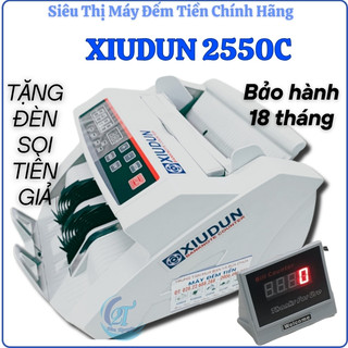 Máy đếm tiền nhỏ gọn Xiudun 2550C, máy đếm số lượng tờ,bh 18t,đếm chia mẻ,cộng dồn tặng đèn soi tiền