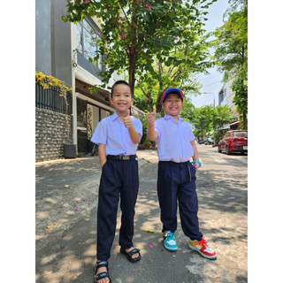 Đồng phục học sinh nam nữ cấp 1,2 - Áo sơ mi học sinh nam, quần tây học sinh lưng thun nam nữ - Danangsale