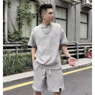 Bộ Quần Áo Nam UMA MEN Chất Liệu Nỉ Xốp Cao Cấp Cá Tính, Set Đồ Unisex Áo Cộc Tay Quần Short BNX05