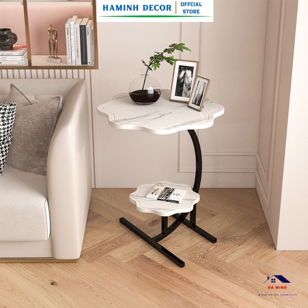 Bàn trà cafe mini decor, bàn trà bàn cà phê mini, bàn 2 tâng decor phòng ngủ phòng khách  - HM268