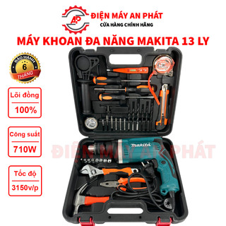 Máy khoan đa năng khoan điện cầm tay MKT 13 ly kèm đầy đủ đồ nghề lõi đồng siêu mạnh mẽ bảo hành 6 tháng