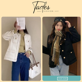 Áo khoác dạ tweed nữ siêu cấp 2 lớp, áo dạ nữ hottrend hàng quảng châu loại 1