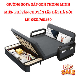 Giường sofa gấp gọn , giường sofa thông minh gấp gọn thành ghế , có ngăn chứa đồ T495