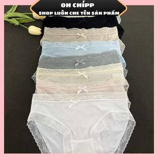 Set 5 quần su lụa băng tàng hình ren, siêu mỏng không lộ viền co giãn phối ren nơ thoáng mát gợi cảm 325