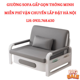 Giường sofa gấp gọn , giường sofa gấp gọn thông minh có ngăn chứa đồ vải Nano cao cấp , giường xếp