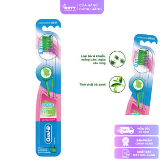 Bàn chải đánh răng oral-b tinh chất trà xanh gum care green tea