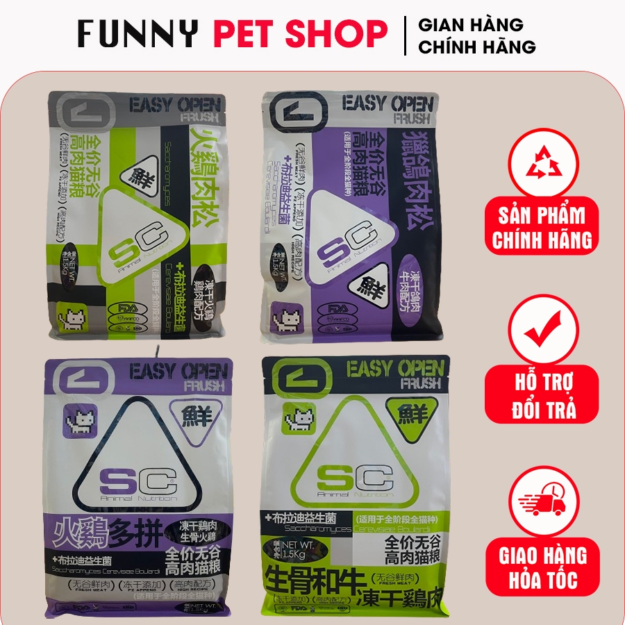 Thức Ăn Cho Mèo SC Mọi Lứa Tuổi| Hạt Cho Mèo SC Nhiều Topping | Funny Pet Shop