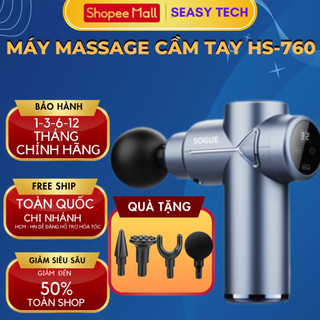 Máy massage cầm tay mini SOGUE HS-760 mát xa đa năng trị liệu cổ vai gáy toàn thân 32 cấp độ, màn cảm ứng LCD