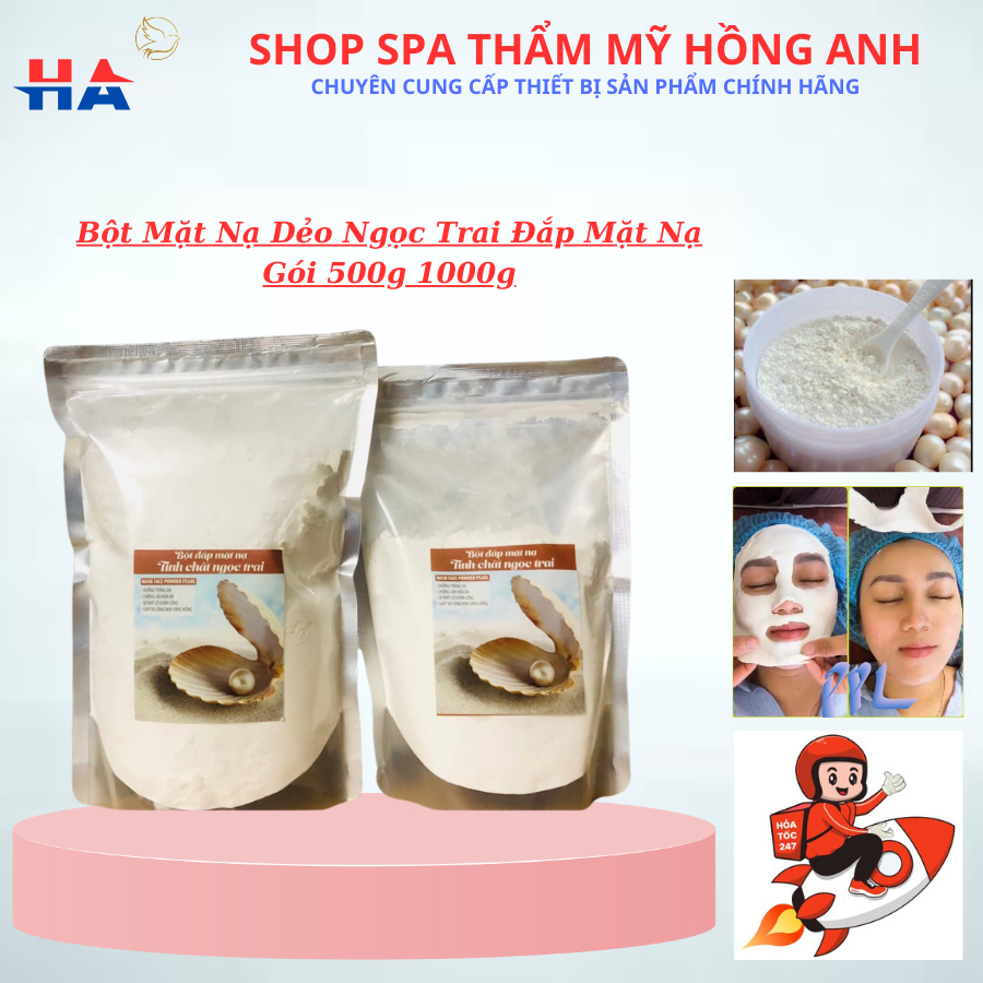 Bột Mặt Nạ Dẻo Ngọc Trai Nguyên Chất - Mặt Nạ Trắng Da Gói 500g 1000g