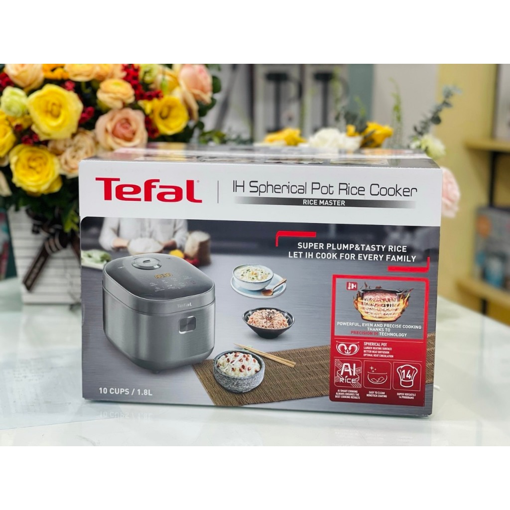 NỒI CƠM ĐIỆN CAO TẦN TEFAL - RK818A68 ;g  14 CHỨC NĂNG NẤU