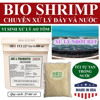 Vi sinh mỹ làm sạch đáy và nước ao tôm bio shrimp gói 227g